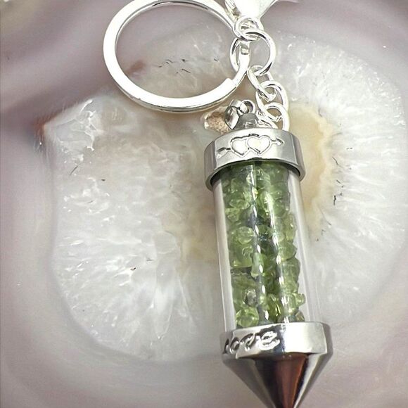 Genuine Gemstone Purse Charm Keychain - NEW - Picture 4 of 7